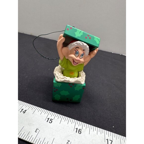 Disney Hallmark Dopey Pop-Up Christmas Ornament Green Holly Design - Picture 1 of 7